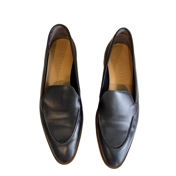 Everlane Modern Pointed Toe Leather Loafers Black 8.5 - Picture 4 of 12